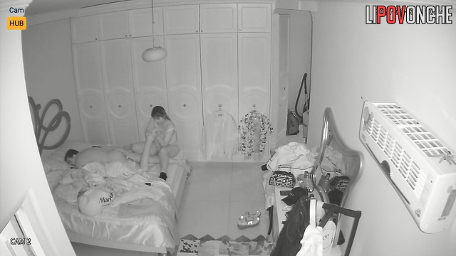 Woman with big ass does massage of the whole body for tired husband