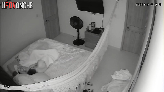 During sleep he touches her amazing body (video from bedroom)