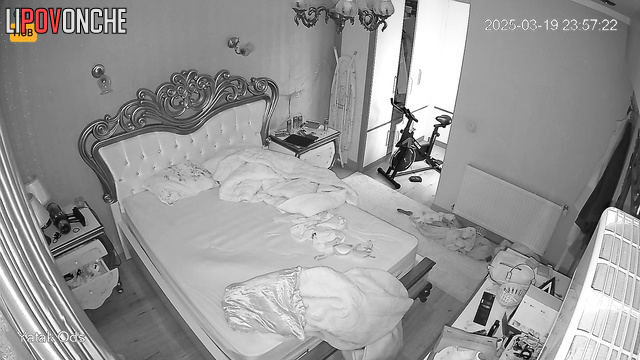 Hot and passionate fuck on the king size bed, watch this hidden video