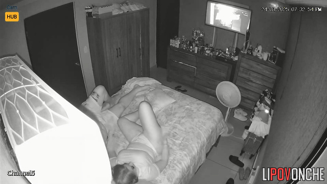 Fat husband is crazy about the hot pussy of his chubby wife in seductive pajamas