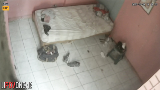 Hidden camera in the room of a Peruvian prostitute who prefers older clients