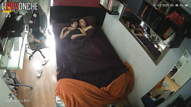 A waking horny husband couldn't resist his Mexican wife's seductive body