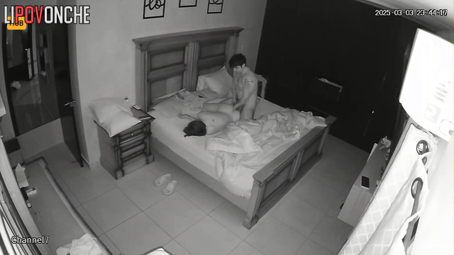 Babe with cool body adores serving her lazy man, hidden video