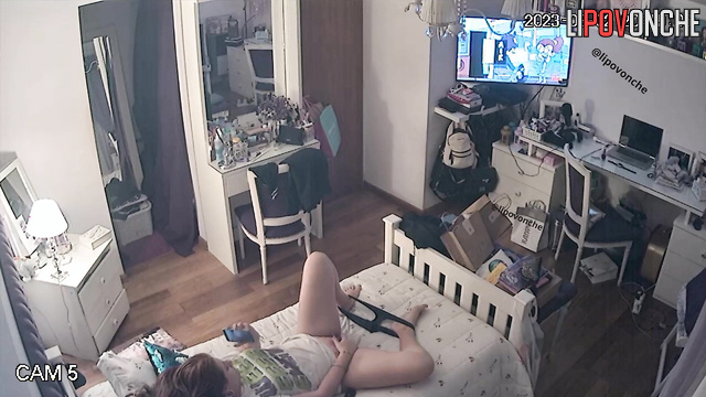 Watching porn alone and fap - favorite thing to do of this girl