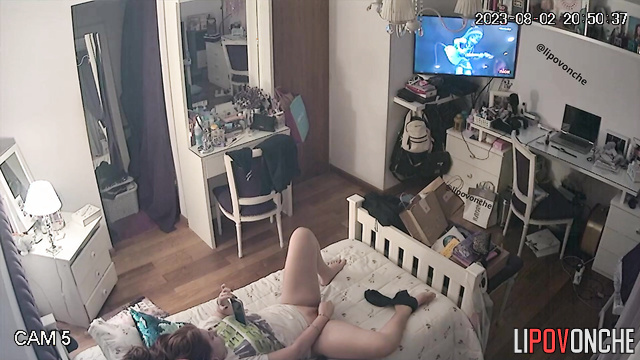 Watching porn alone and fap - favorite thing to do of this girl