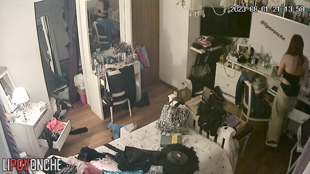 You are invited to the room of young girl who shows nice naked body