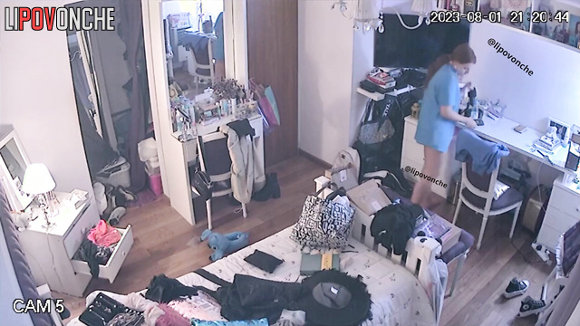 You are invited to the room of young girl who shows nice naked body