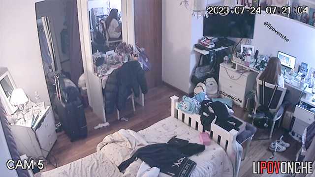 Redhead student spends her free time after college alone