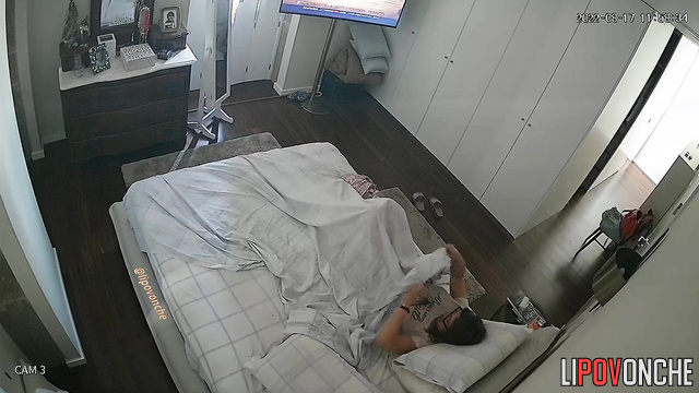Her masturbation was interrupted by a close relative
