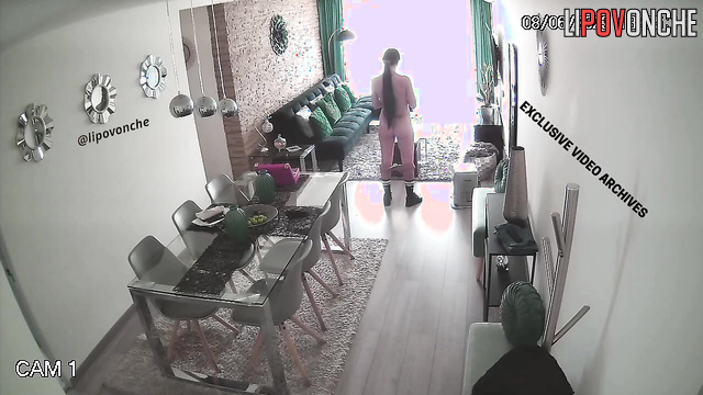 Brunette gets excited by the thought of being watched