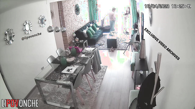 He asked her for a blowjob in high heels / spy cam