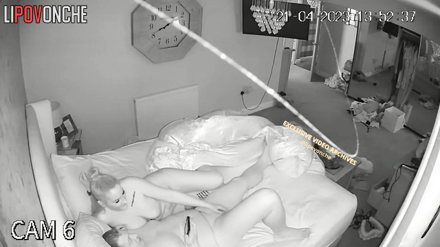 Wife who has just returned from a walk immediately grabs her husband's cock