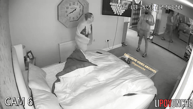 A temperamental red-haired milf put on her sexy lingerie for her bearded lover