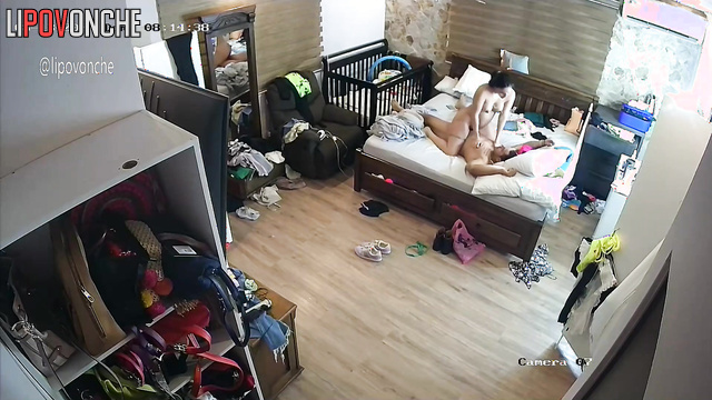 Horny parents enjoying hot time in bed together, look