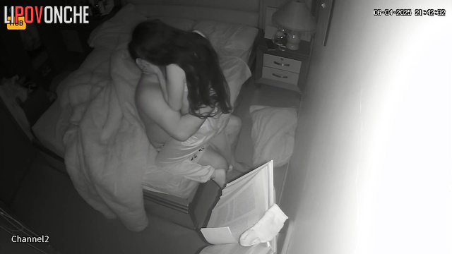 Woman and man enjoying tender prelude in bedroom right now