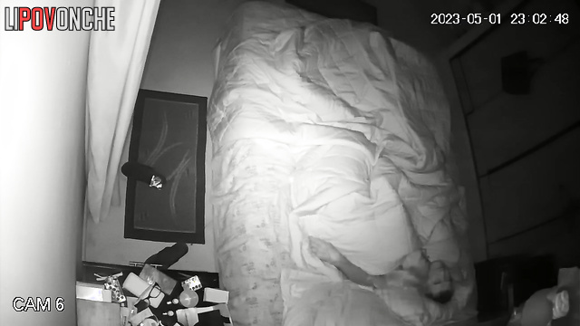 Sleeping chubby wife sucking his cock and spreading her legs