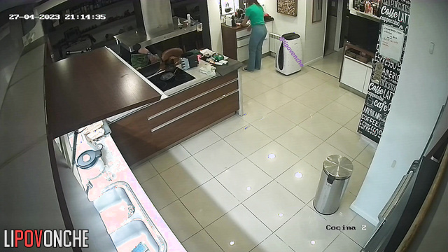 Take a look at evening of married couple - cleaning nice kitchen