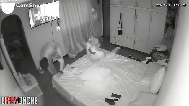 Couple fucking and watching interesting movie, hot scenes