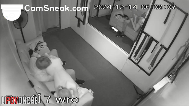 Strip club hidden camera video: Skinny cutie stripped for money