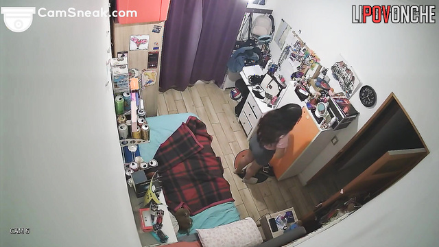 Solo video with dressing young girl / spy hidden cam