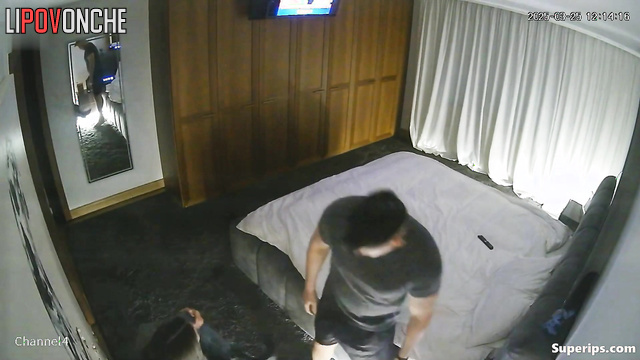 Girl with perfect body invited a new partner at home