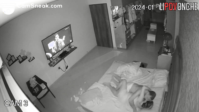 Married couple teasing each other in bed right now