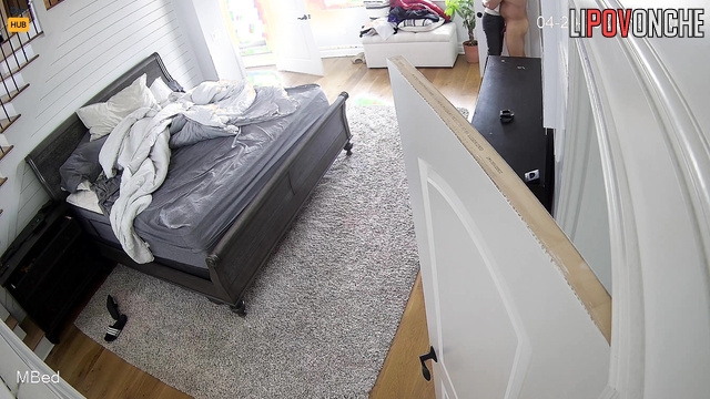 American couple having morning doggystyle fuck, look
