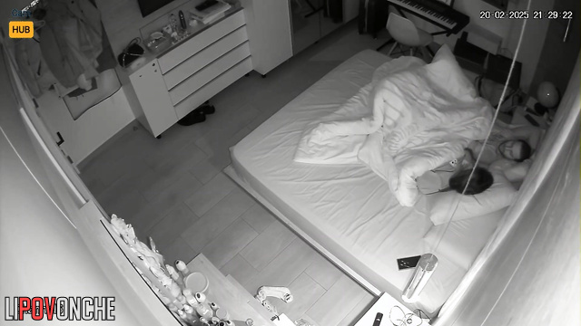 Couple was teasing each other for a long time in bed