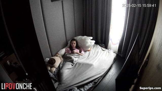 Brunette masturbating after boring lessons at school