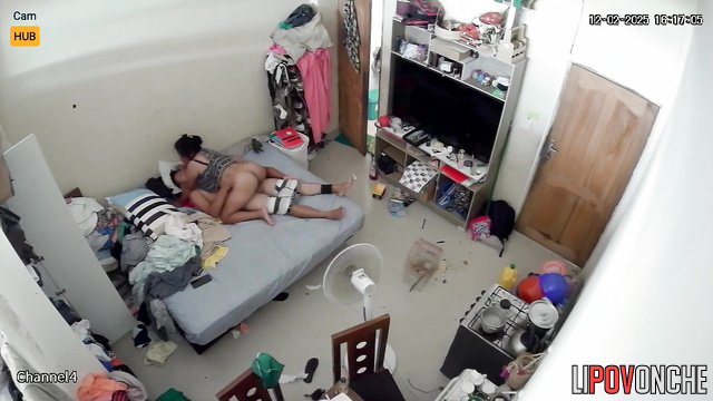 They fucking in their small and dirty room, look now