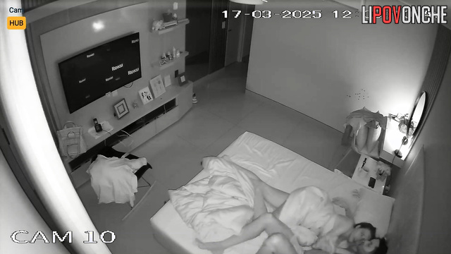 Horny couple enjoying their tender night, hidden cam
