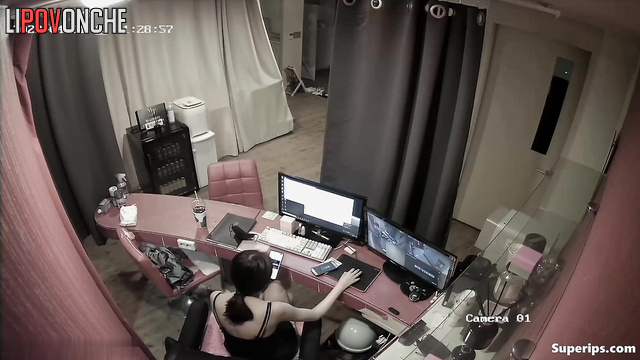 Young asian couple made strange movements at reception
