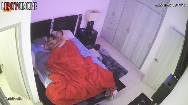 A sleepy husband put his hand down on his chubby Mexican wife's cunt