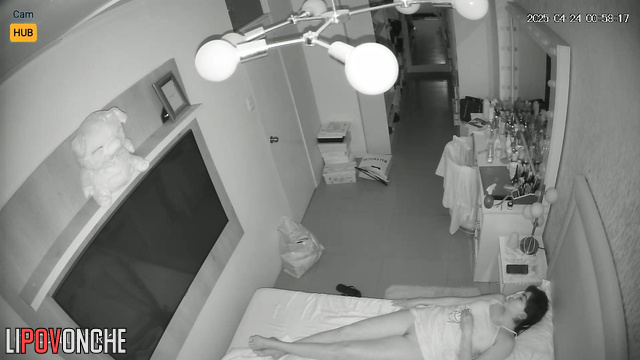 Lonely woman sleeping without panties, solo bedrom video