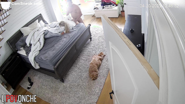 Slim girl leaned on the bed and enjoyed hot fuck, look