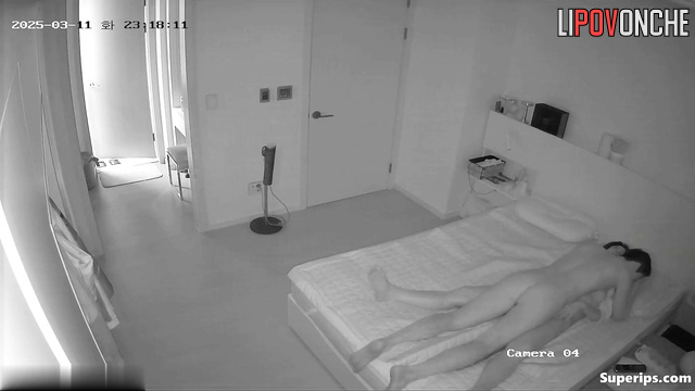 A restless Korean man gave his sleepy, skinny wife several sex rounds