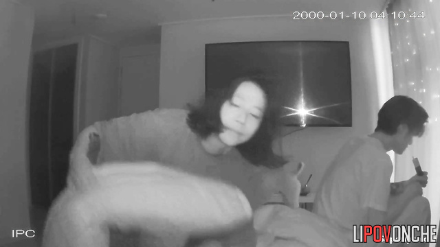 Korean couple's lazy bedtime fun: from intercourse caresses to hot blowjob