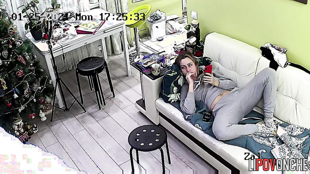 People chilling after Christmas holidays, hidden tape