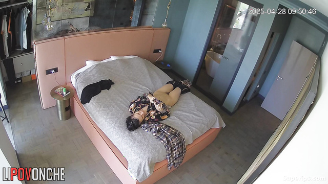 Lonely brunette masturbating and dreaming about her ex