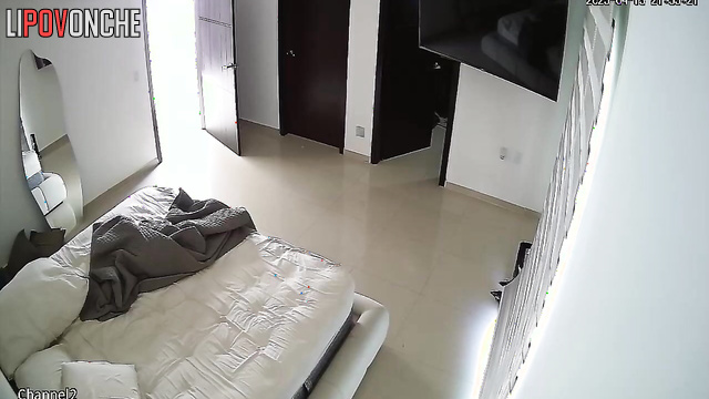 Curvy sexy girl watching clips in hot black lingerie