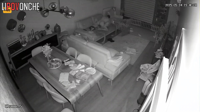 Skinny wife fell asleep naked waiting for her husband to come home from work