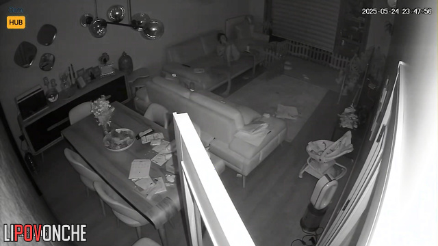 Skinny wife fell asleep naked waiting for her husband to come home from work