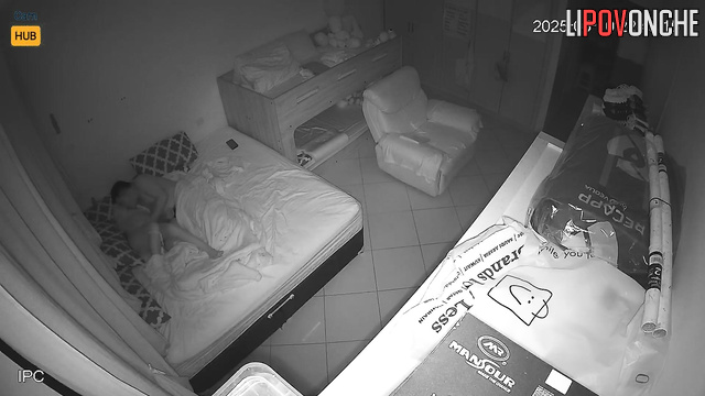 People enjoying kisses and not only that in bed, look