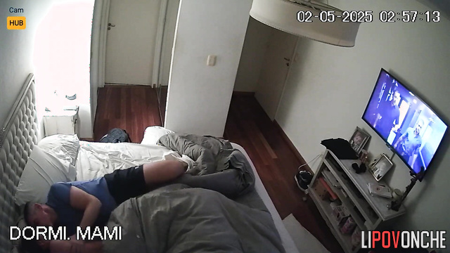 Young couple prefers sex to watching TV - night video