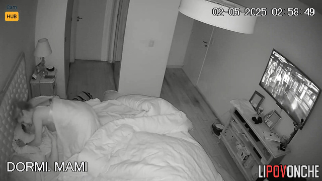 Young couple prefers sex to watching TV - night video