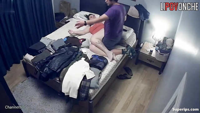 Funny chubby milf teases her horny husband with her big butt