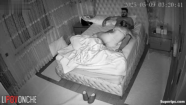 Chubby wife licked her bearded husband's big cock and hairy balls