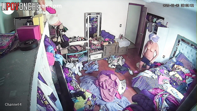 Look at the terrible mess in her room, hidden video