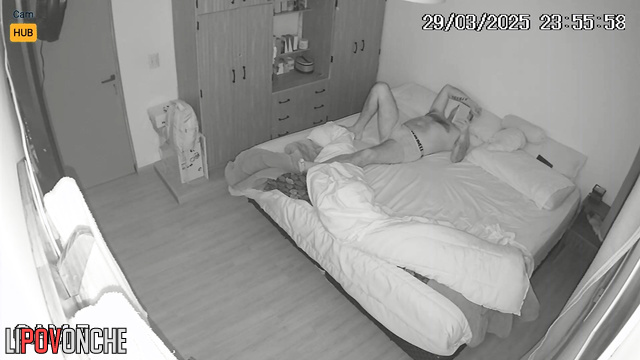 Bald husband licks his wife's cunt to keep from getting bored