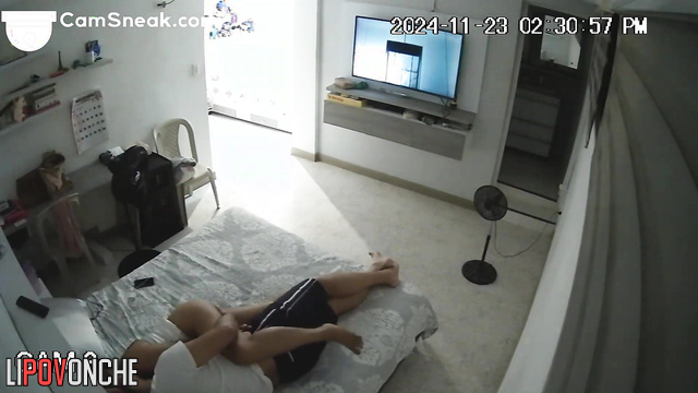 Hand games in the bed of a hot Latin family. Watch all the way to orgasm
